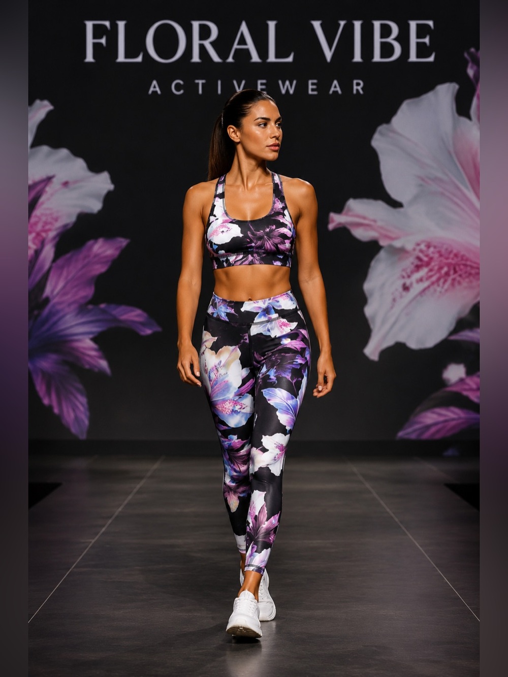 Velocity No Sweat Floral High Rise Ankle Length Leggings - Size M